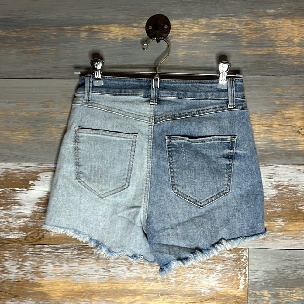 Sincerely Jules cut off two tone denim jean cut off shorts 0/24 - Picture 4 of 6